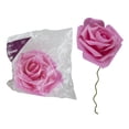 thumbnail image 1 of Mega Crafts - 16" Soft Touch Artificial Foam Flowers | Solid Color Simulation | For Crafting, Wedding, Home and Party Decoration | Pink Color Roses With Stem For Centerpieces, 1 of 2