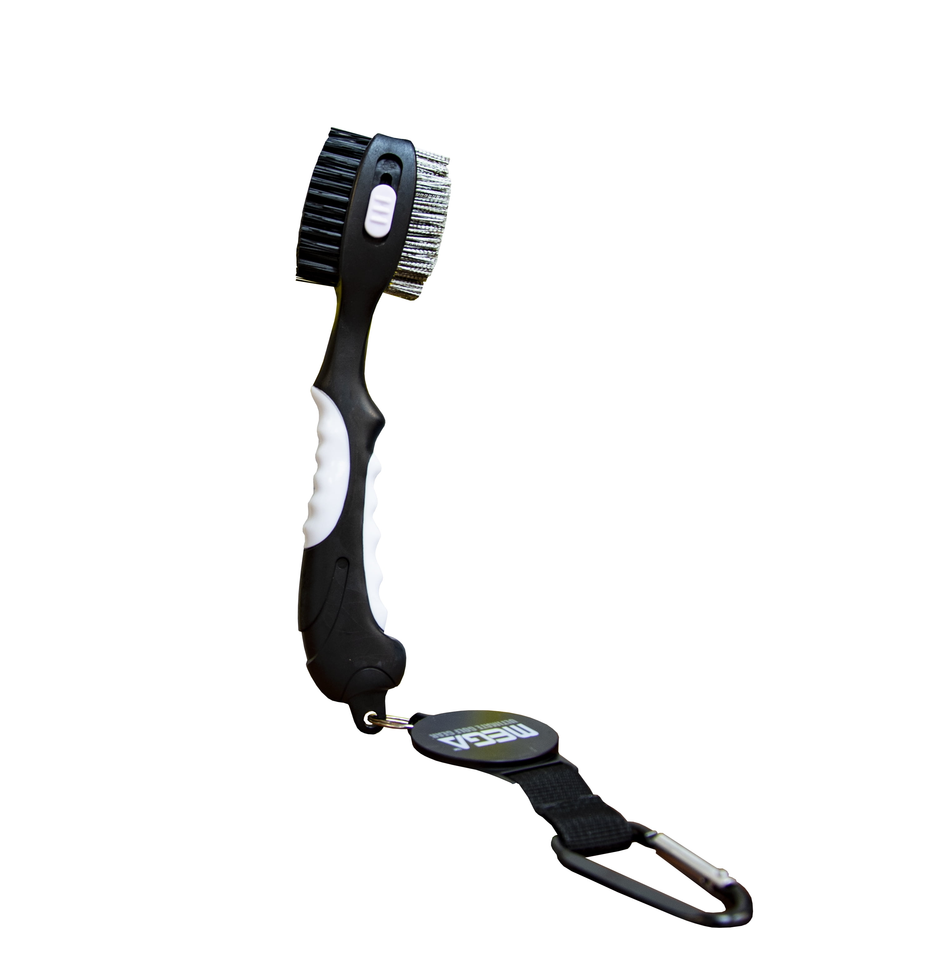 MEGA Dual Action Bristle Golf Club Brush  Premium Black with Heavy-Duty Scrubbing Power