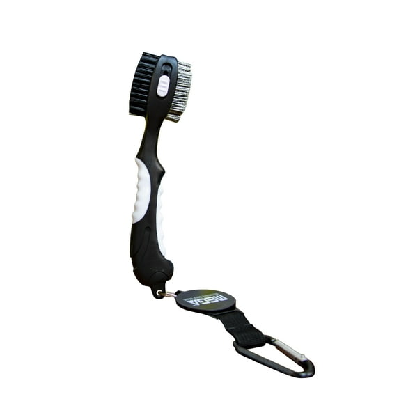 MEGA Dual Action Bristle Golf Club Brush – Premium Black with Heavy-Duty Scrubbing Power