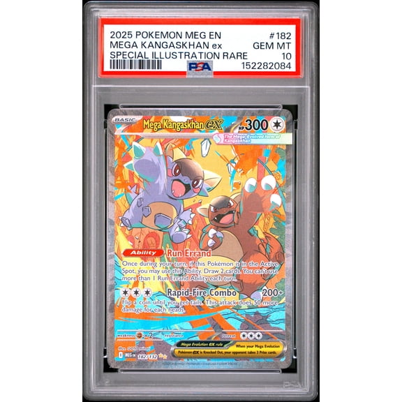 Graded PSA 10 Mega Kangaskhan ex Special Illustration Rare Holo #182/132 Mega Evolution Base Set Pokmon Trading Card