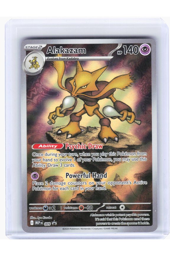 Mega Evolution Pomo Cards Alakazam Foil Black Star Promo #MEP EN 009