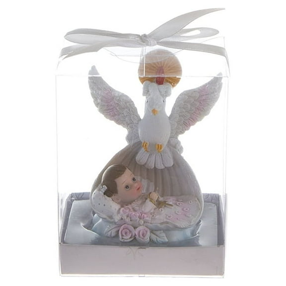Mega Favors Keepsake Dove & Baby Holding Cross Figurines, Assorted Colors Religious-Themed, 12 PCS