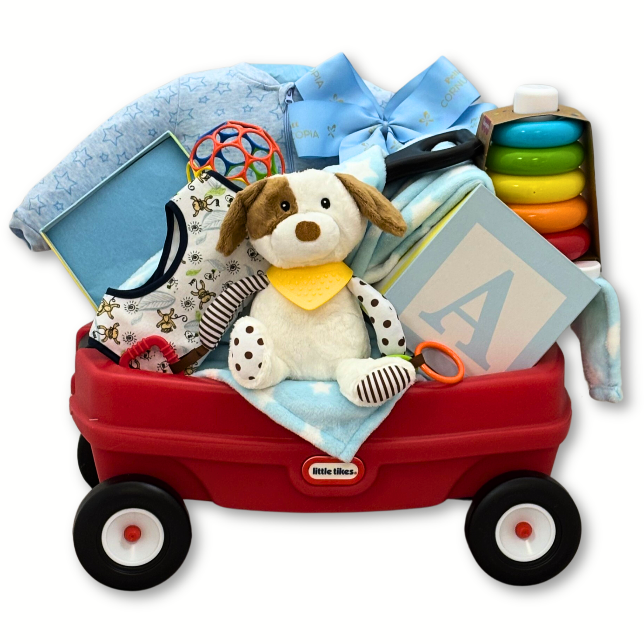 Mega Fun Wagon Baby Boy Gift Basket