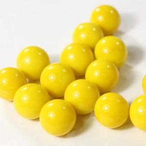 Mega Game Replacment Marbles 14mm -Solid Glass-30 Pieces - Chinese Checkers, Crafting (Yellow)