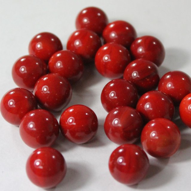Mega Game Red Replacement Marbles 14mm, Solid Glass, 30 Pieces, for