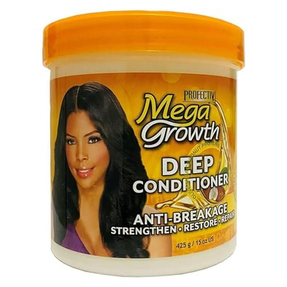 Mega Growth Anti-Breakage Strengthening Deep Conditioner - Hydrating Hair Mask, Restores & Repairs Damaged Fragile Hair, Revitalizes, Renews, Protects From Damage, Restores Softness & Shine, 15 oz.