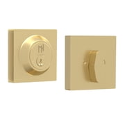 Mega Handles Buena Deadbolt Lock - Heavy Duty Square Locking Deadbolt For Left Or Right-handed Doors - Satin Brass