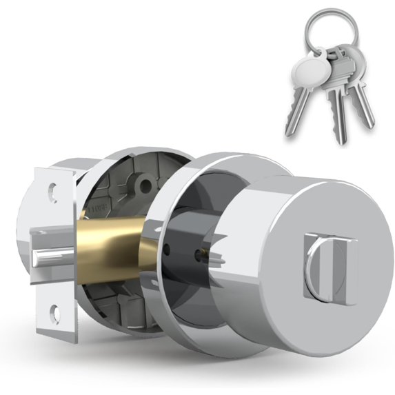 Mega Handles | Buena Entry Knob | Polished Chrome