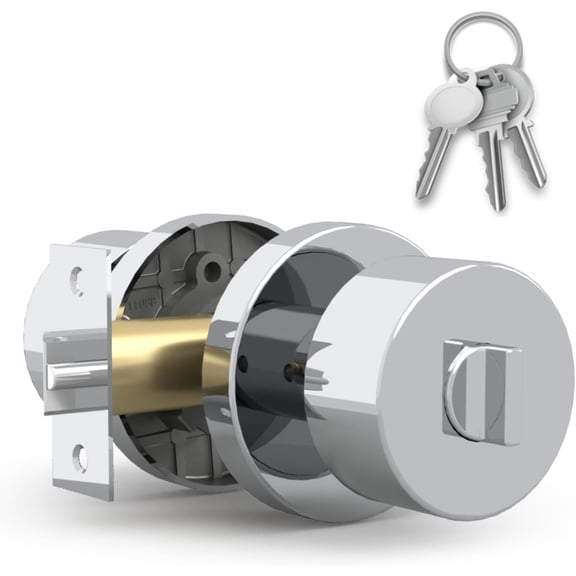 Mega Handles | Buena Entry Knob | Polished Chrome