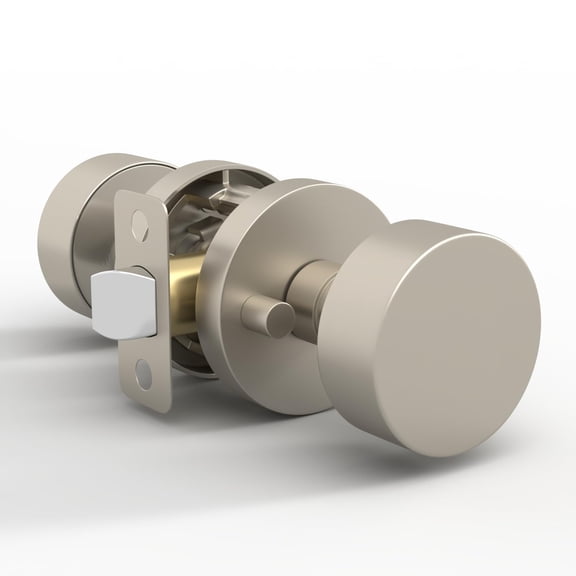 Mega Handles Buena Privacy Door Knob | Satin Nickel, Reversible | Fits Standard Doors | Includes Screws | Ideal for Bedroom and Bathroom