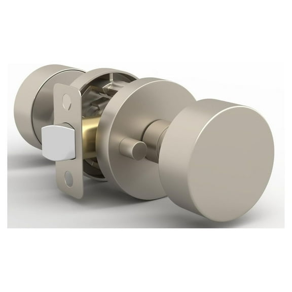 Mega Handles Buena Privacy Door Knob | Satin Nickel, Reversible | Fits Standard Doors | Includes Screws | Ideal for Bedroom and Bathroom