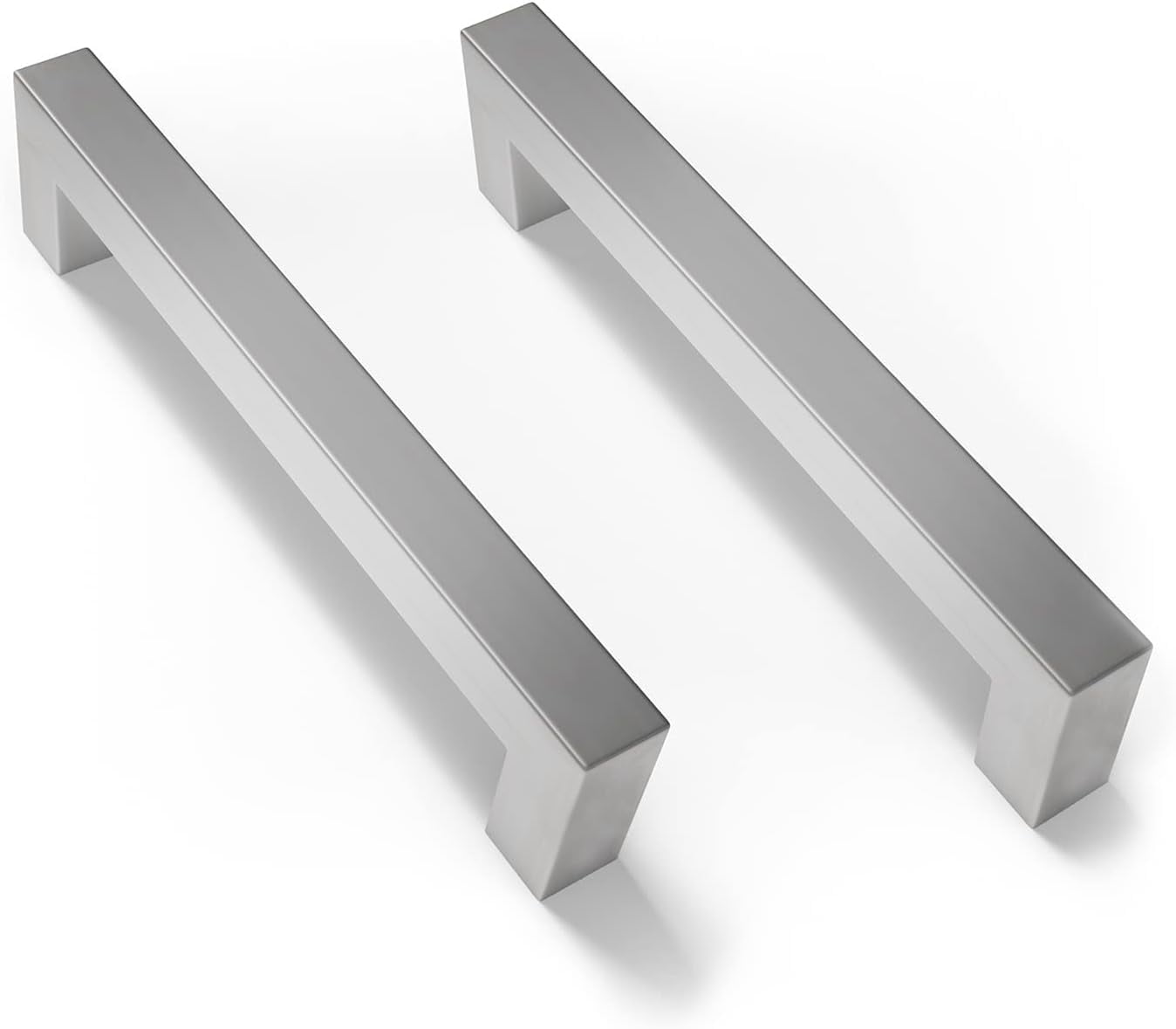 Mega Handles / Cabinet Pulls 5.5 Inch / Stainless Steel Cabinet Handle Pulls / Satin Nickel / 12 pack