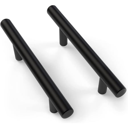 Mega Handles / Cabinet Pulls 5 inch / Stainless Steel Cabinet Handle Pulls / Matte Black / 25 pack