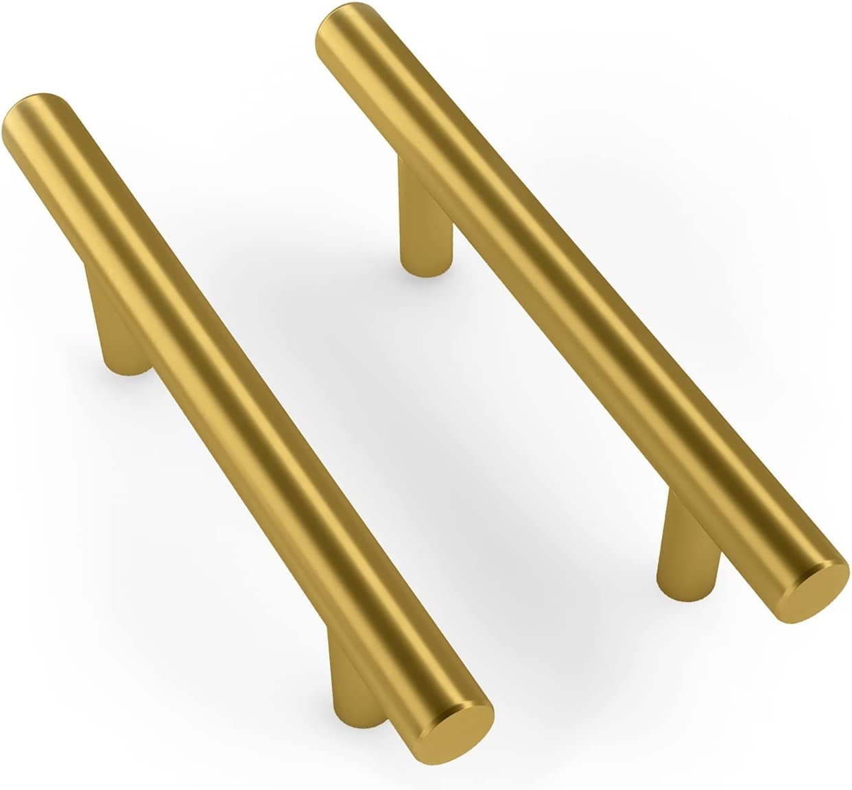 Mega Handles / Cabinet Pulls 5 Inch / Stainless Steel Cabinet Handle Pulls / Satin Brass / 25 pack