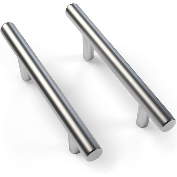 Mega Handles / Cabinet Pulls 5 Inch / Stainless Steel Cabinet Handle Pulls / Satin Nickel / 25 pack
