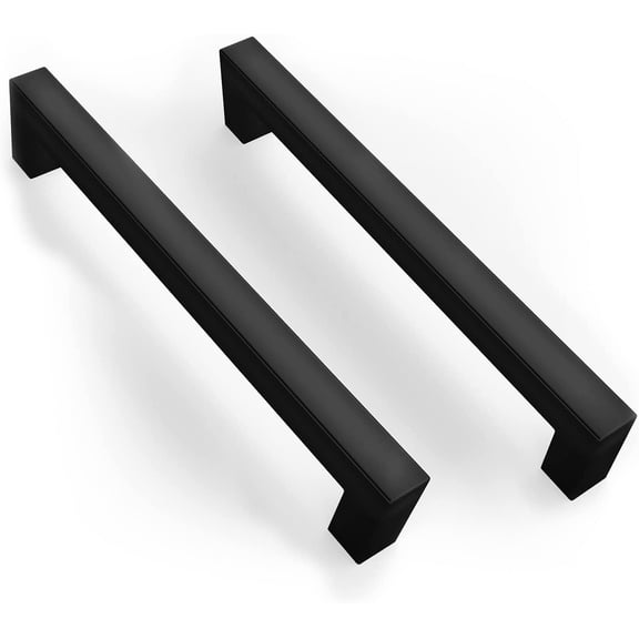 Mega Handles / Cabinet Pulls 6.75 Inch / Stainless Steel Cabinet Handle Pulls / Matte Black / 12 pack