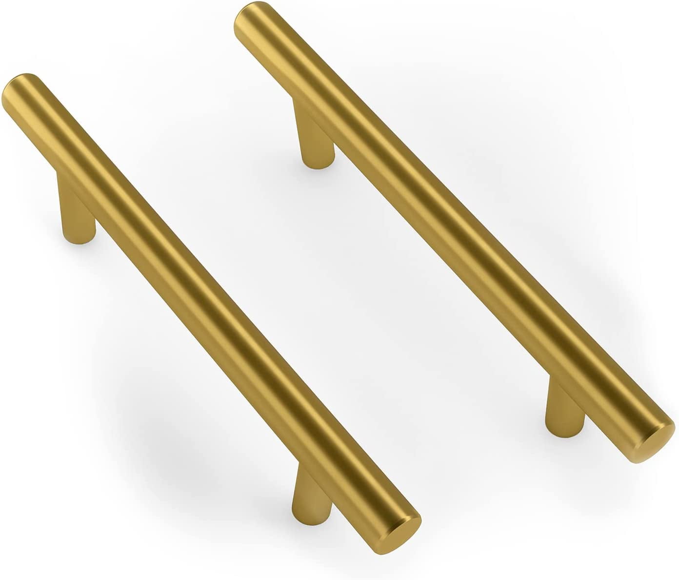 Mega Handles / Cabinet Pulls 7.38 Inch / Stainless Steel Cabinet Handle Pulls / Satin Brass / 35 pack