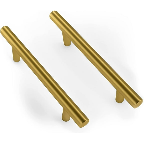 Mega Handles / Cabinet Pulls 7.38 Inch / Stainless Steel Cabinet Handle Pulls / Satin Brass / 35 pack