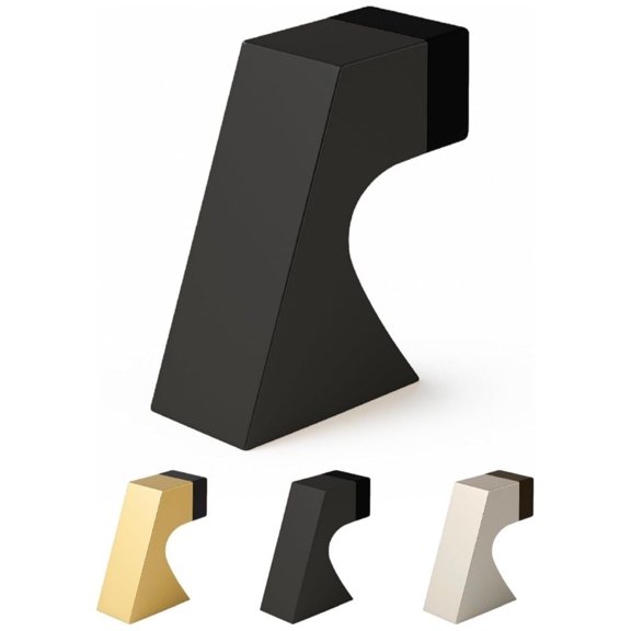 Mega Handles Curved Floor Door Stopper | Floor Mounted Door Knob Wall Protector | 2.5 inch