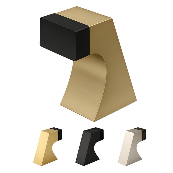 Mega Handles Curved Floor Door Stopper | Floor Mounted Door Knob Wall Protector | 2.5 inch