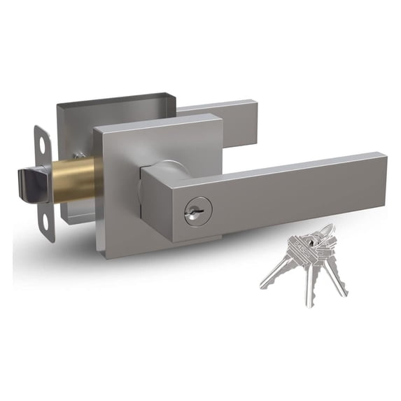 Mega Handles | Robell Entry Lever | Satin Nickel