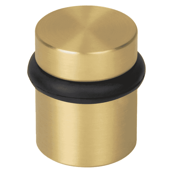 Mega Handles Round Floor Door Stopper 1.5 Inches | Wall Protection for Door Knob | Durable Steel Construction, Satin Brass Finish | Easy Installation