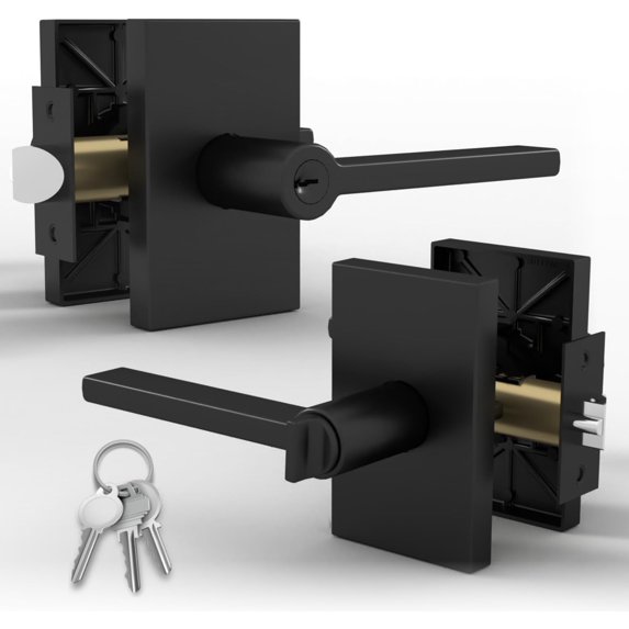 Mega Handles | Glamor Entry Door Lever | Matte Black