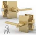 thumbnail image 1 of Mega Handles | Glamor Entry Door Lever | Satin Brass, 1 of 4
