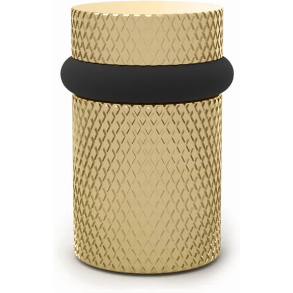 Mega Handles Knurled Floor Door Stop, Wall Protector, Mounting Hardware Included, 1.5 in, Satin Brass Finish