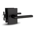 thumbnail image 1 of Mega Handles Glamor Privacy Door Lever Matte Black | Rectangular Rosette | Stainless Steel Interior Door Handle for Bedroom, Bathroom, Hallway, 1 of 4