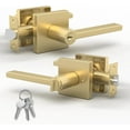 thumbnail image 1 of Mega Handles | Prime Entry Door Lever | Satin Brass, 1 of 4