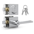 thumbnail image 1 of Mega Handles | Prime Entry Lever and Deadbolt Combo | Polished Chrome, 1 of 4