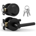 thumbnail image 1 of Mega Handles | Ronn Door Lever and Deadbolt Combo | Matte Black, 1 of 4