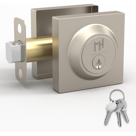Mega Handles | Robell Square Deadbolt | Satin Nickel