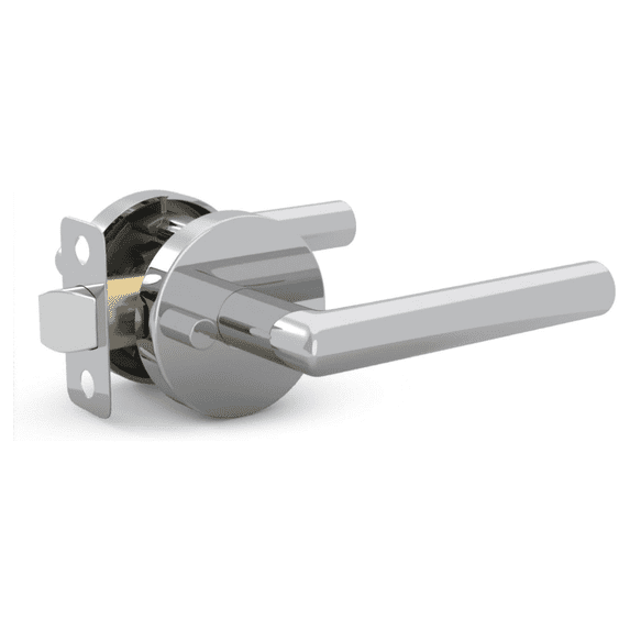 Mega Handles Ronn Privacy Door Lever Stainless Steel 5 Lever Round Rosette Reversible Privacy Lock Function Fits All Standard Door Sizes 1-Pack