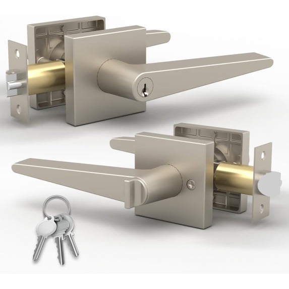 Mega Handles | Schein Entry Lever | Satin Nickel