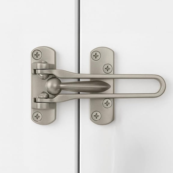 Mega Handles Safety Door Lock 2026 Version, Heavy-Duty Zinc Alloy 4.2" Door Lock, Door Stopper for Kids (Satin Nickel)