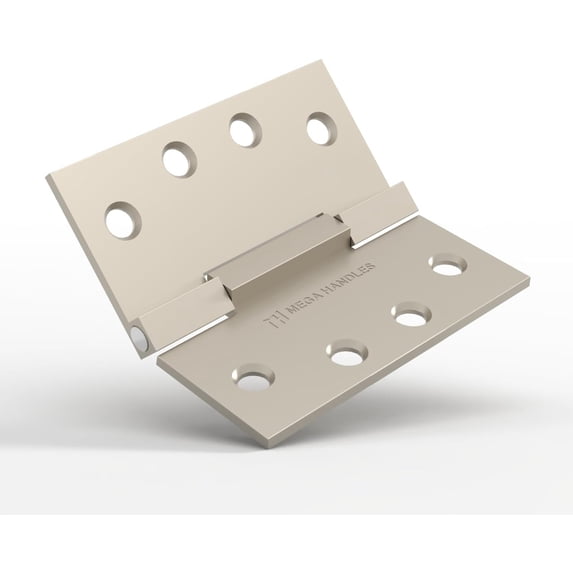 Mega Handles | Square Barrel Hinges | Satin Nickel | 2 Pack