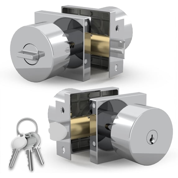 Mega Handles | Suana Entry Knob | Polished Chrome
