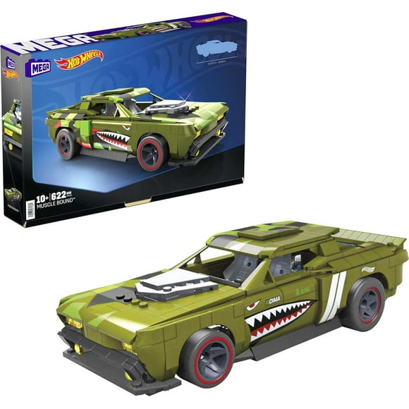 Mega Hot Wheels Muscle Bound Building Set with 622 Pieces Collector Gift Set for Adult Builders