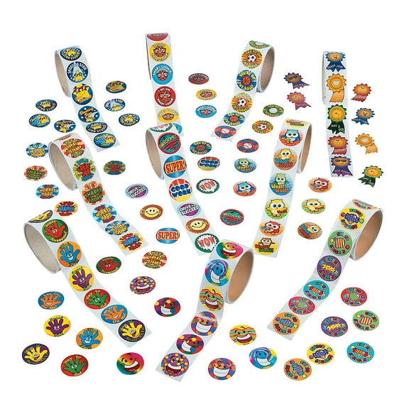 Mega Jumbo Roll Sticker Assortment-Inc - Stationery - 10 Pieces