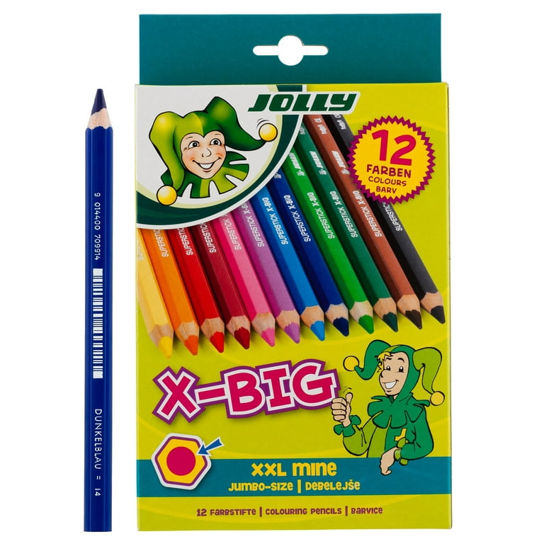 Hermidex 12pcs Jumbo Coloured Pencils for Kids