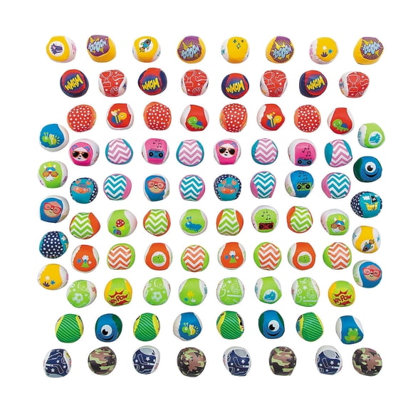 Fun Express Mega Kick Ball Assortment Party Favors Scented Multicolor 100 Pieces 2 Inch