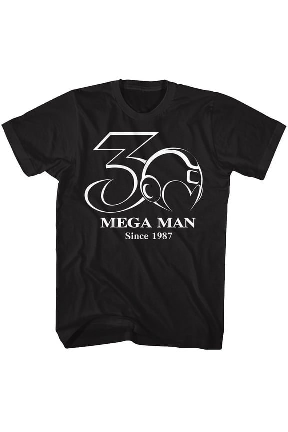 Mega Man 30th Black Adult T-Shirt