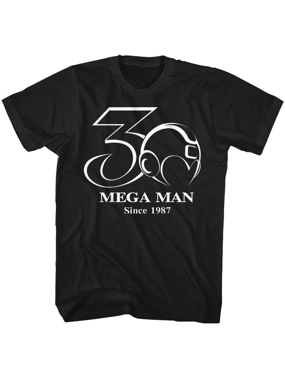 Mega Man 30th Black Adult T-Shirt