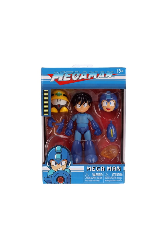 Mega Man 4.5" Moveable Figure (Deluxe Version) with Accessories and Alternate Head and Hands "Mega Man" (1987) Video Game Model by Jada