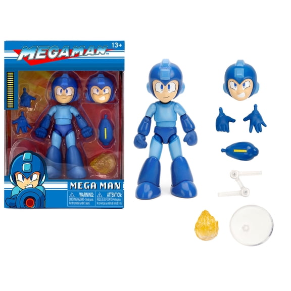 Mega Man 4.5" Moveable Figure with Accessories and Alternate Head Hands (1987) Video Game model by Jada