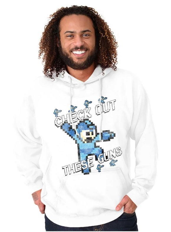 Mega Man 8bit Check Out These Guns Hoodie Sweatshirt Women Men Brisco Brands X