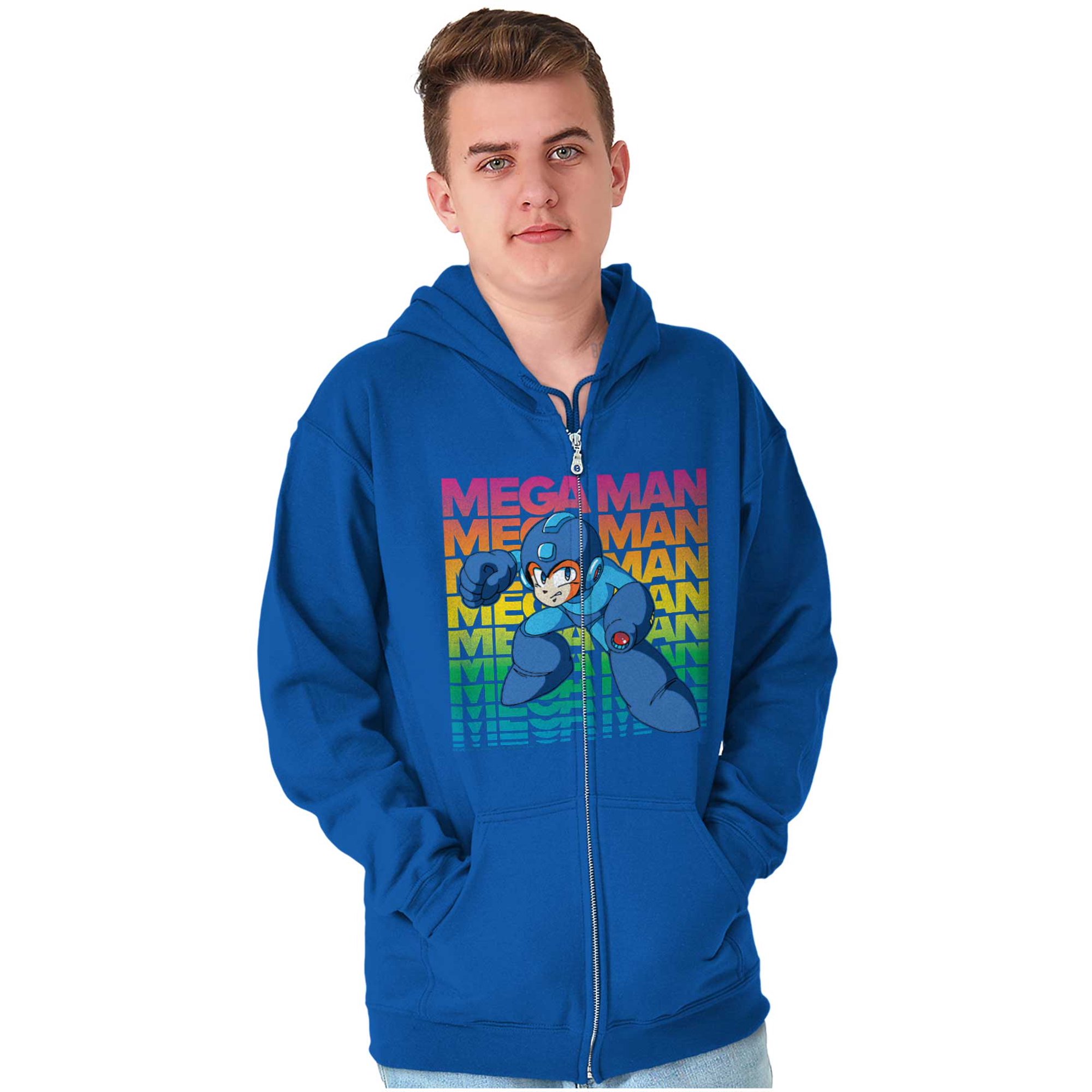 Mega Man 90s Anime Cartoon Character Zip Up Hoodie Men's Women's Brisco  Brands 3X - Walmart.com