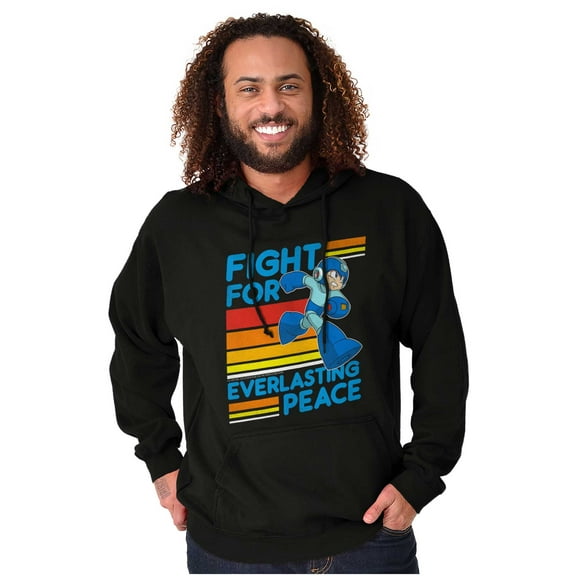 Mega Man 90s Gamer Anime Character Unisex Plus Size Hoodie Brisco Brands 2X